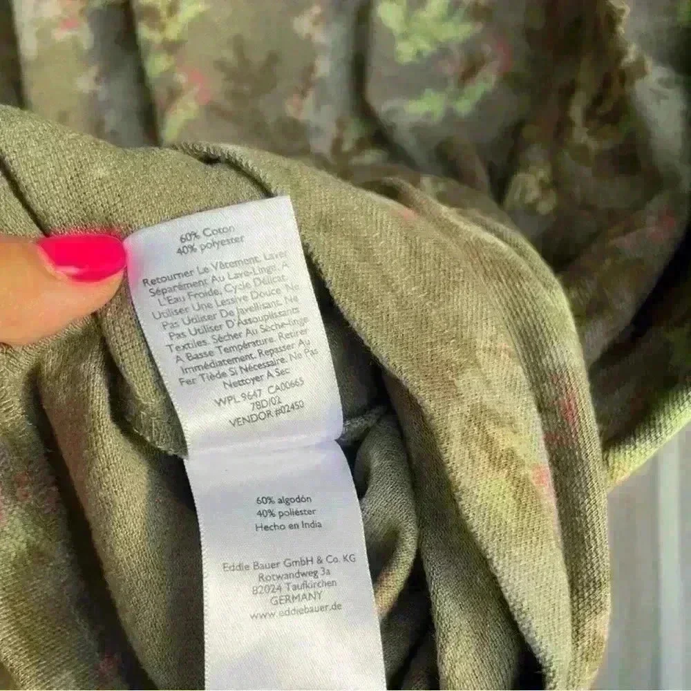 Eddie Bauer Classic Field Pro Short Sleeve Polo Shirt Mens 2XL Green Floral - Picture 6 of 8